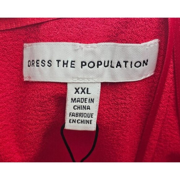 NWT Women's - Dress The Population Bailey Red Off The Shoulder Dress, Size XXL - Picture 6 of 12